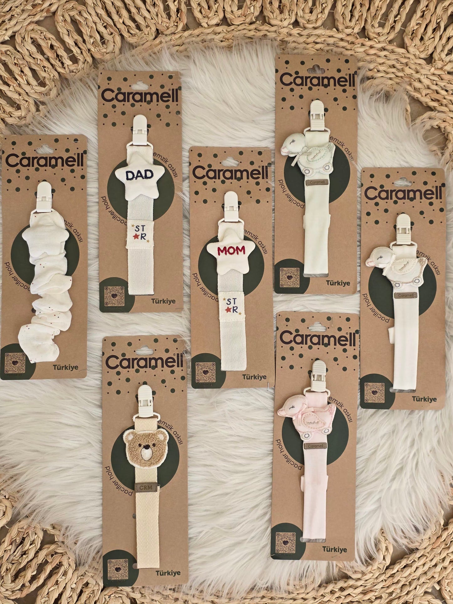 Caramell-Pacifier Clips