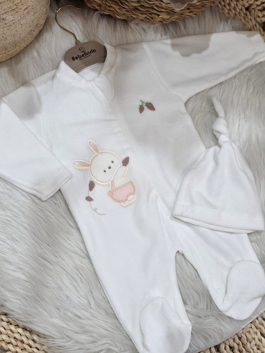 Bebelinna-Velvet Romper with Hat