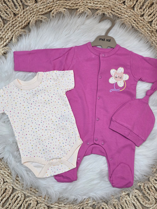 MoiNoi-3Pcs Flower Cotton Set