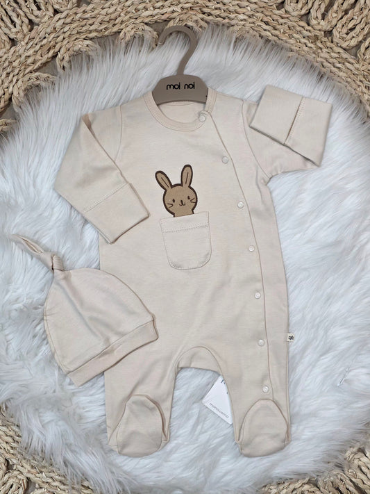 MoiNoi-2Pcs Bunny Cotton Overall