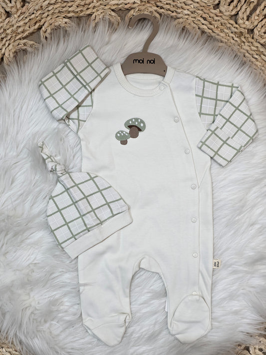 MoiNoi-2Pcs Mushroom Cotton Overall