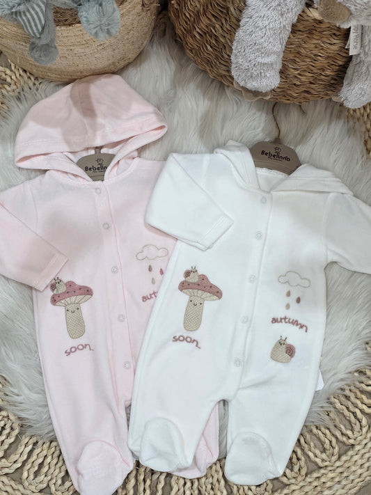 Bebelinna-Hooded Velvet Romper