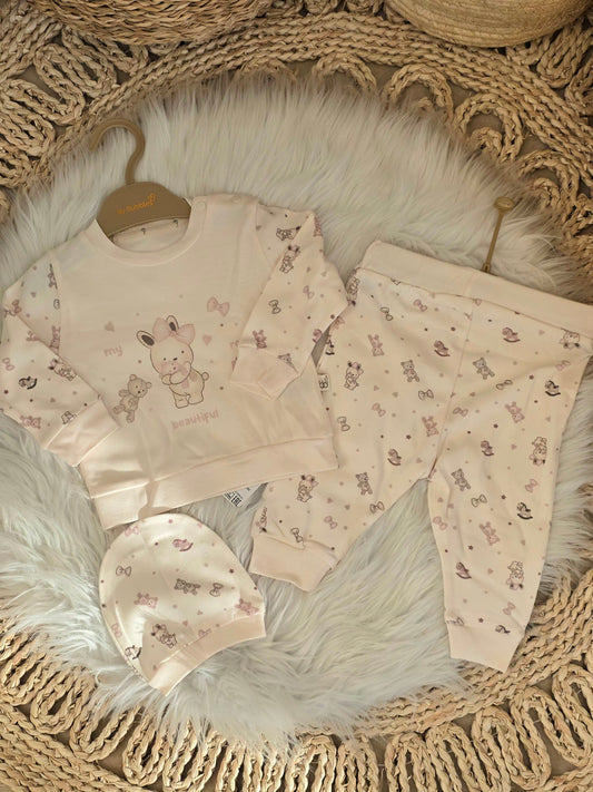 Bubbles-Cotton Pijama Set of 3 Pcs