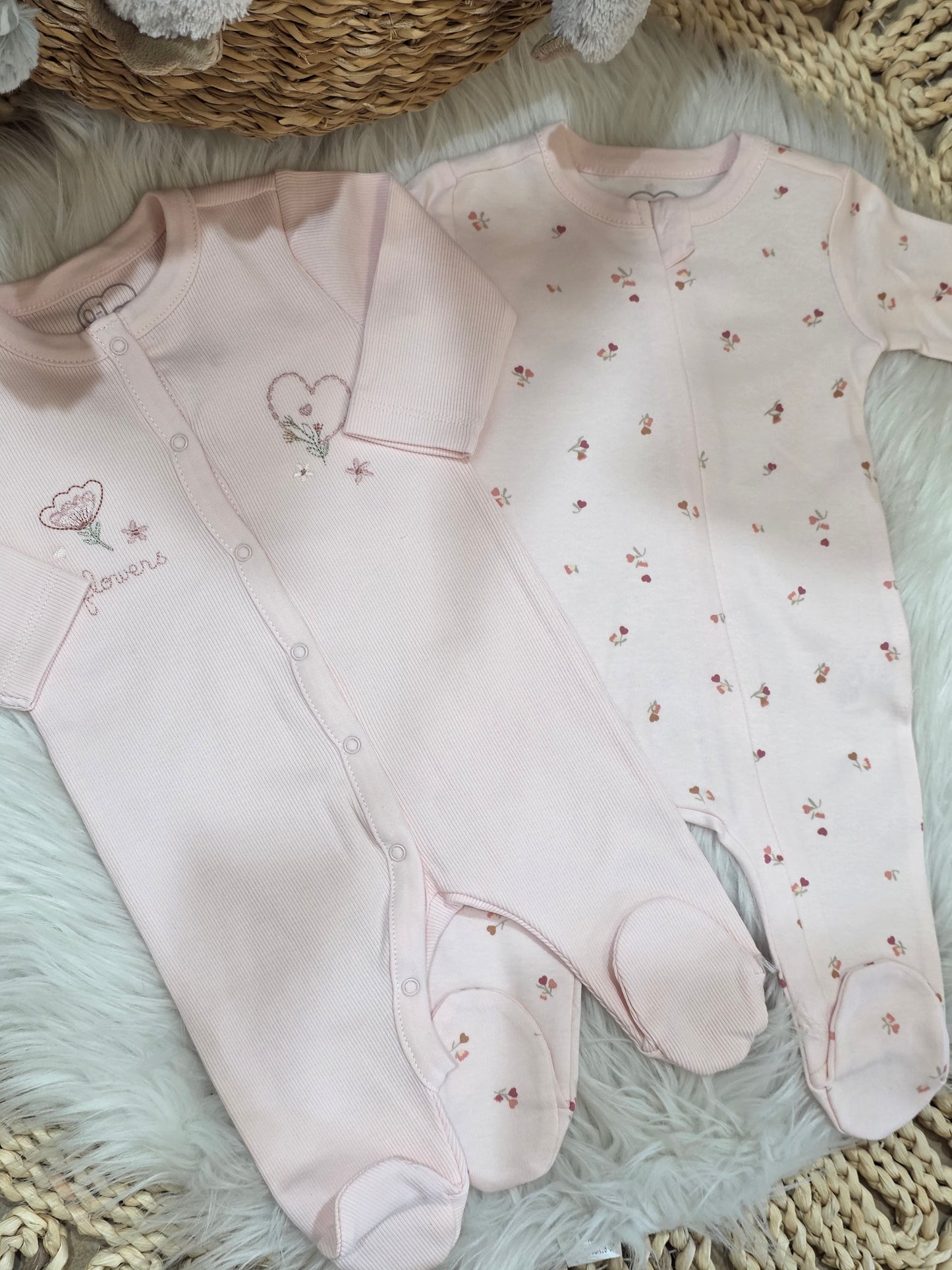 Caramell-Floral Double Set of 2 Overalls