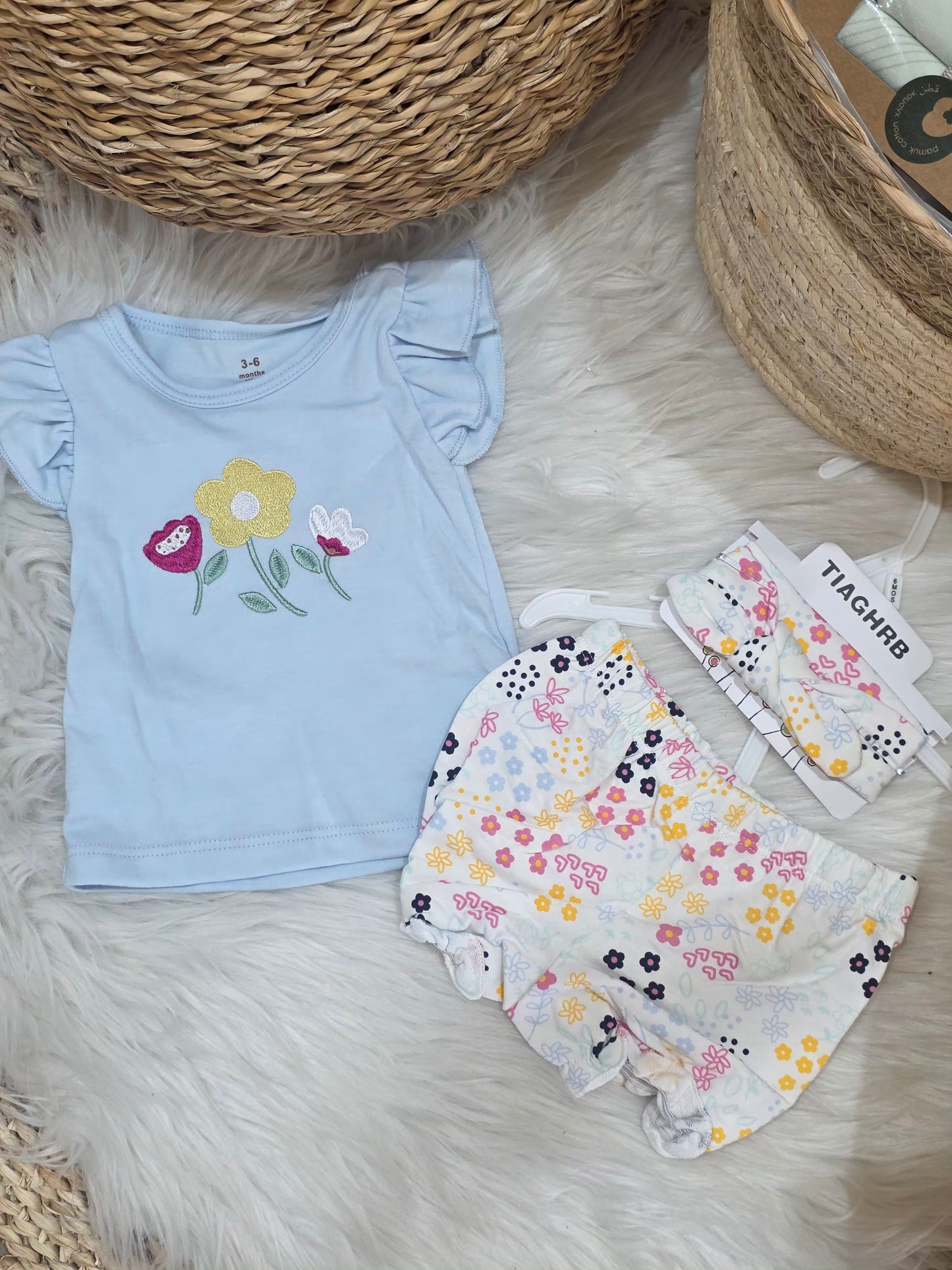 TinyDino-Floral Cotton Set of 3 Pcs