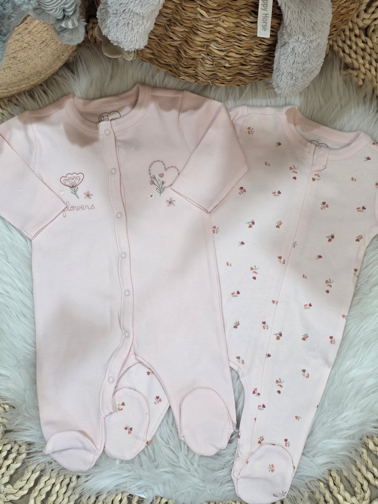 Caramell-Floral Double Set of 2 Overalls