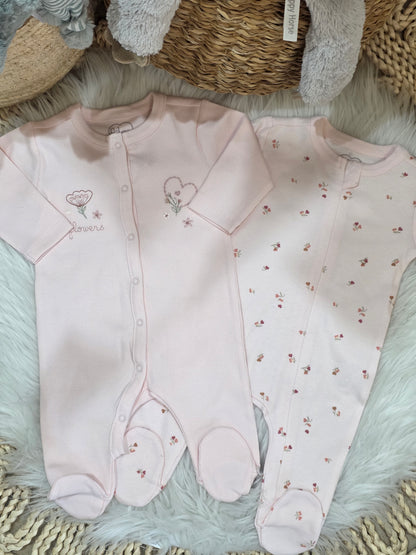 Caramell-Floral Double Set of 2 Overalls