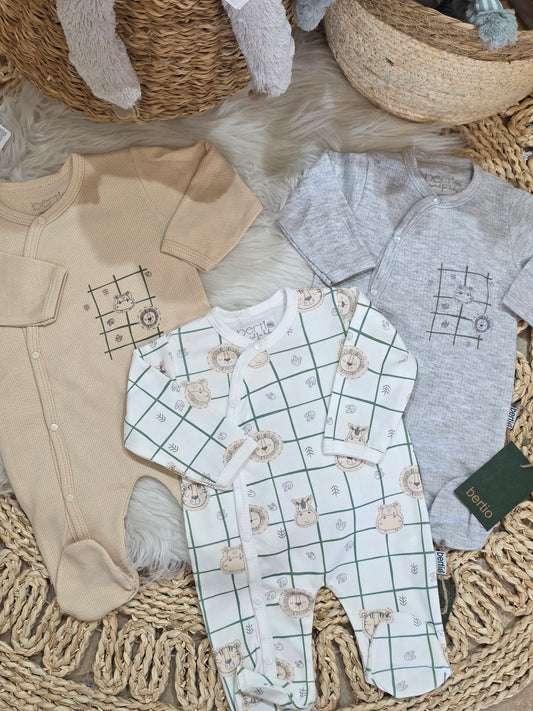 Bertio-Tripple Cotton Set of 3 Jumpsuits